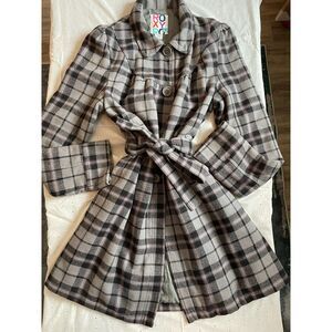 Vintage Roxy Plaid Belted Coat 90s Y2K